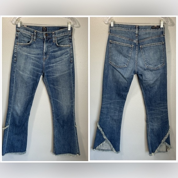 Citizen of Humanity Drew Fray High Rise Crop Flare 25 - Picture 2 of 12